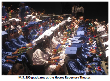 Graduates in caps and gowns.