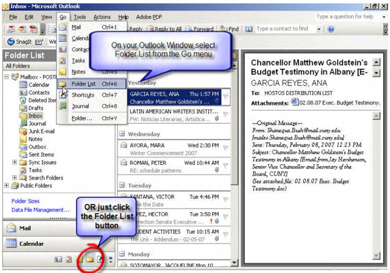 Accessing Public Folders in Outlook 2003