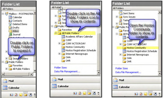 Expanding the Public Folders Tree Hierarchy