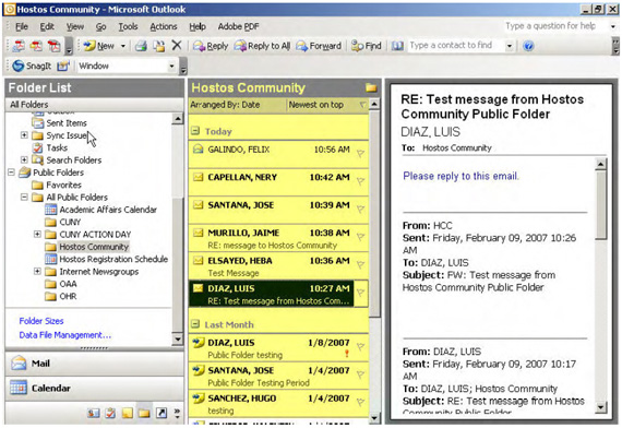 Screenshot of Opened Hostos Community Folder