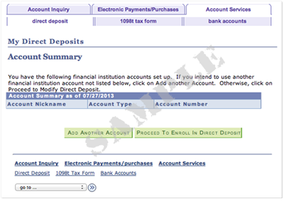 Enroll in Direct Deposit