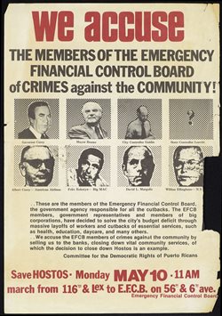 A 1976 flyer from Hostos Professor Emeritus Dr. Gerald Meyer’s “Save Hostos” collection