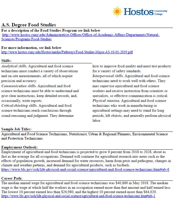 Food Studies Tip Sheet