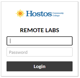 On the Remote Labs Login prompt (shown below), enter your HOSTOS User name and password again