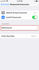 Tap 'Add Account'