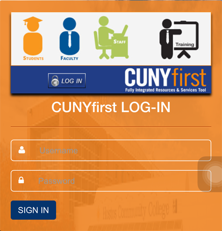 Enter CUNYfirst credentials