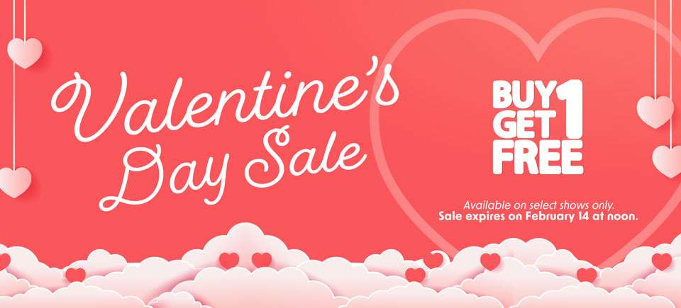 Valentine's Sale: Buy One, Get One Free