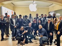 Students at apple store