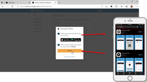 Snip image for Step 2: Switch to your smart phone > App store > Search for/download “onelogin”