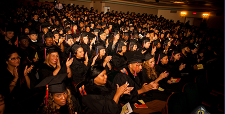 Graduates at the commencement ceremony