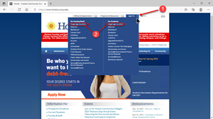 Snip image for the Login button on the Hostos Home Page