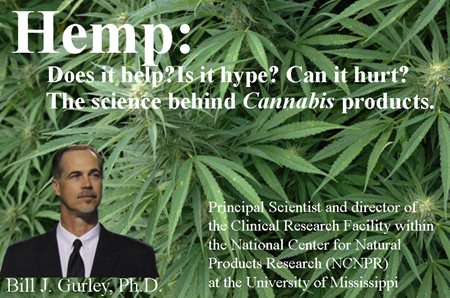 Keynote: Hemp: Does it help? Is it hype? Can it hurt? The science behind Cannabis products. By Bill J. Gurley, Ph.D.
