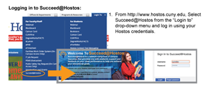 How to Login to Succeed@Hostos snip