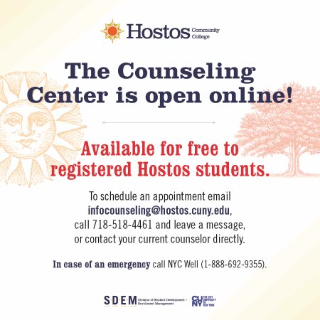 The Counseling Center is open online!