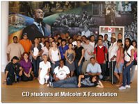 CD students at Malcolm X Foundation