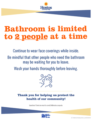 Attachment B: Signage Plan: Bathroom is limited to 2 people at a time