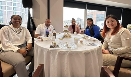Students and staff at the President's Recongition Tea