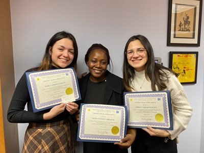 NextGen Public Health Scholars from left to right: Maria Vasquez Guillen, Hawa Abraham, and Andrea Vasquez Guillen.