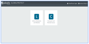 On the GLOBALPROTECT portal page (shown below) , select "Computer Lab Remote Access"