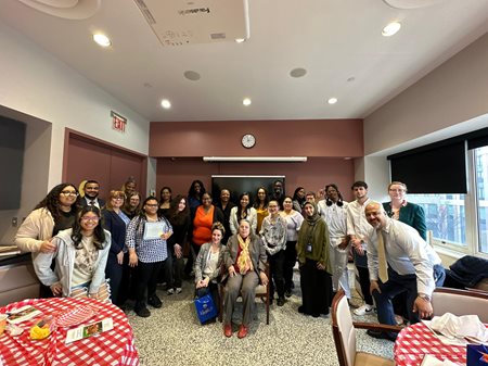 President Daisy Cocco De Filippis (center) with the day's honorees, staff and faculty.