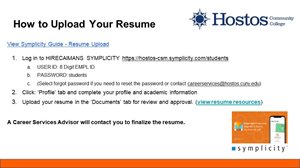Upload resume